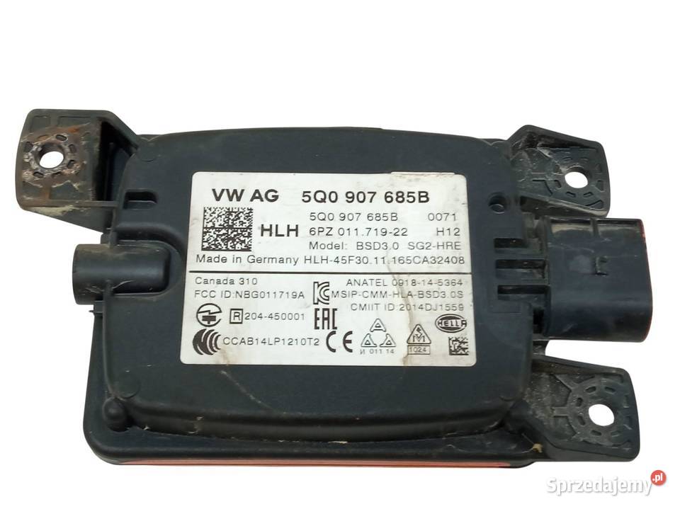 MODUŁ RADAR ASYSTENT PASA RUCHU 5Q0907685B Skoda