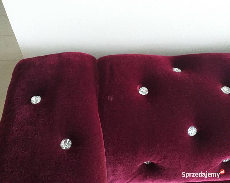 Sofa kanapa glamour bordowa tapicerowana Warszawa