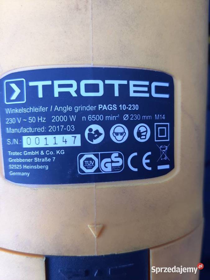 Szlifierka kątowa TROTEC 2302000V Krasne-Elżbiecin