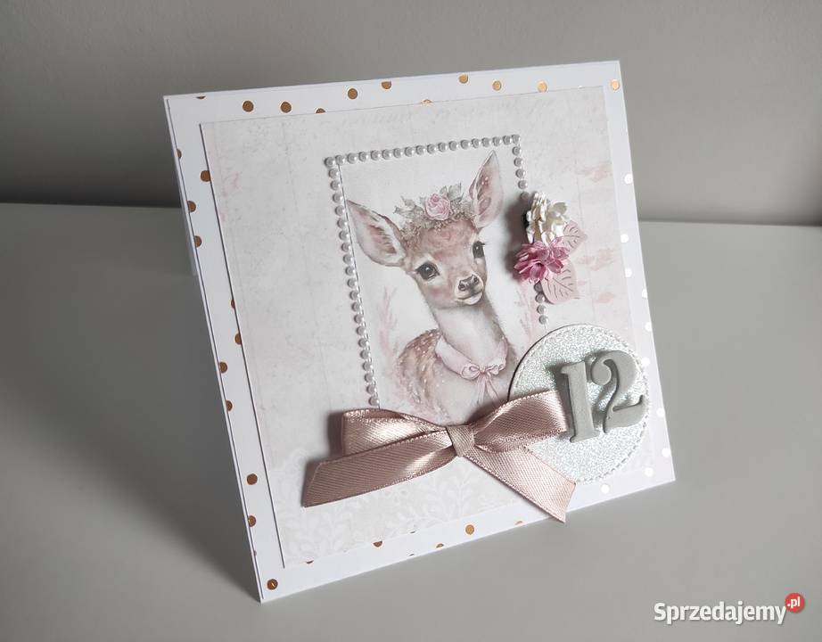 Kartka ręcznie robiona na urodziny urodzinowa z Rękodzieło Łódź