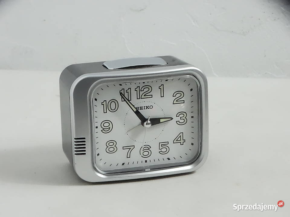 Budzik Seiko QHK028S Srebrno Czarny Klasyczny lubelskie Biłgoraj