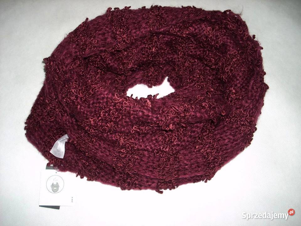 CA Bordowy Komin Gruby Bouqle Nowy Yessica Nowy Sącz