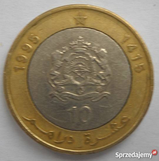 MAROKO10 DIRHAM1995 r 1415BIMETAL mazowieckie