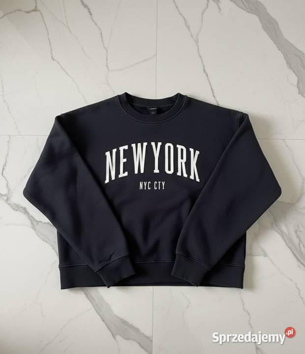 lindex M bluza czarna yourk nyc city Nadruk Wrocław