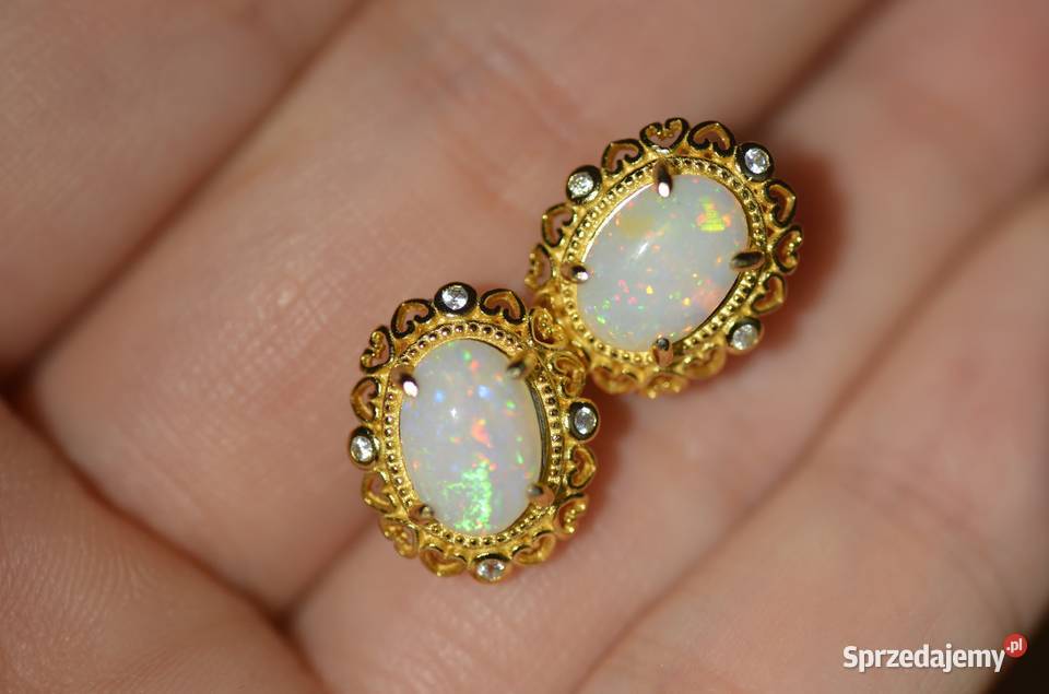 Kolczyki z naturalnymi opalami brazylijskimi Warszawa