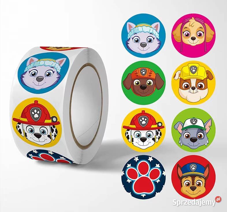 Naklejki motywacyjne dzieci PSI PATROL 500 sztuk 2 lata+ Płock