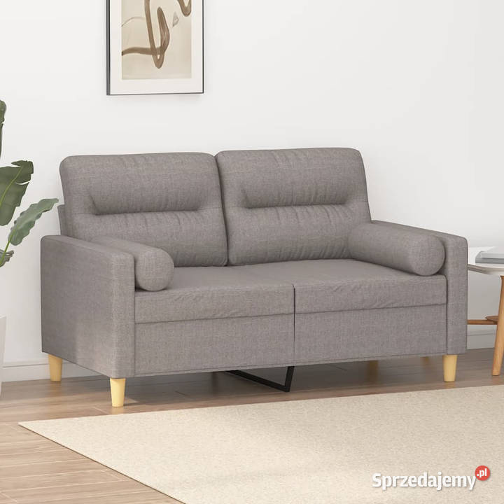 2osobowa sofa z poduszkami taupe 120 tkanina Warszawa