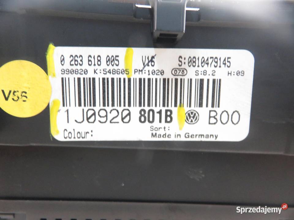 LICZNIK VW BORA 20 1J0920801B 0263618005 małopolskie sprzedam