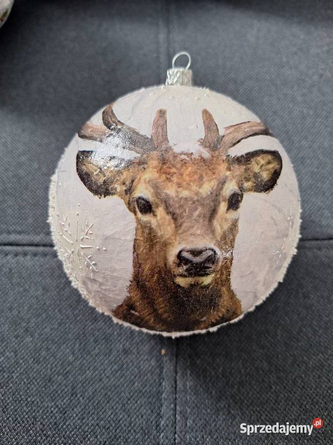 Bombki ręcznie robione na choinke i prezent biały Goźlice