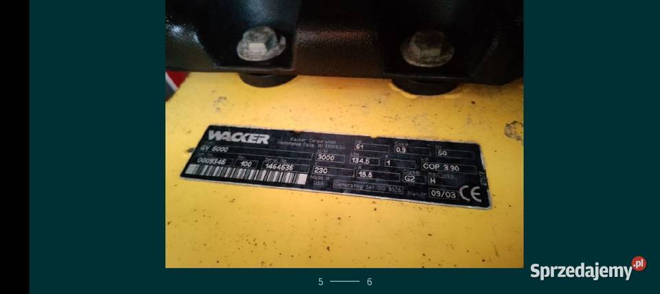 Agregat Wacker GV 5000 Honda nowy 7400 Chrzanów
