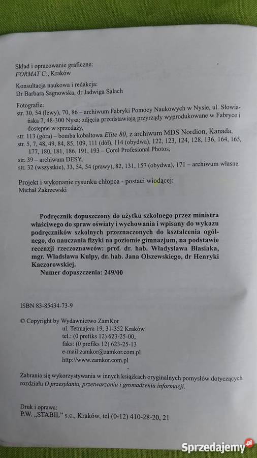 Fizyka gimnazjum podręcznik część 3 Rok wydania 2003 Małkinia Górna