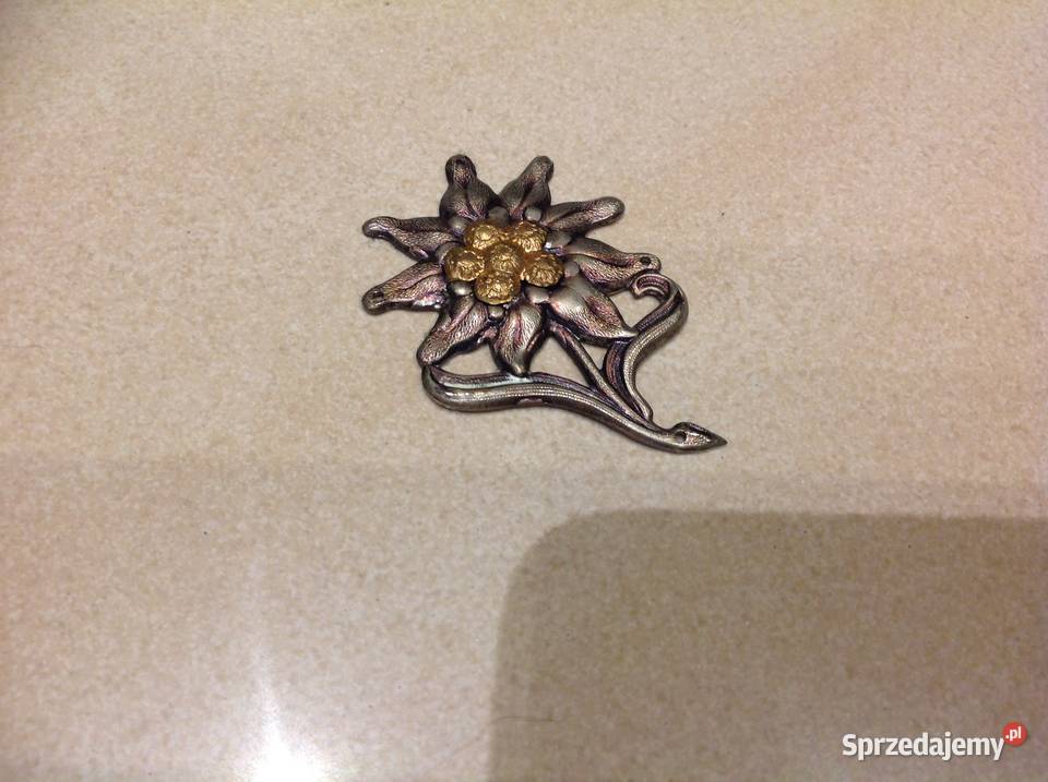 Emblemat Stalowy na Czapkę Edelweiss Gebirgsjger Nowa Sól
