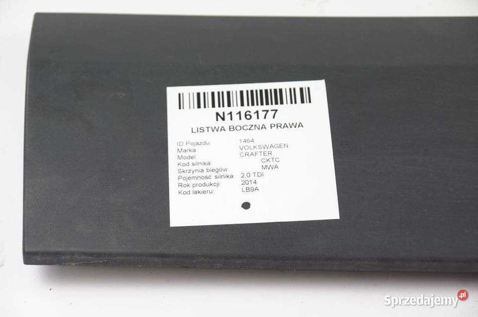 A9066900500 CRAFTER 906 LISTWA BOCZNA PRAWA osobowe kujawsko-pomorskie Lipno