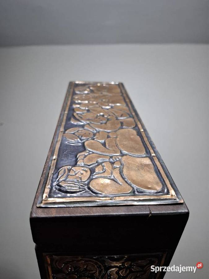 Retro pudełko skrzynka pamiątka kolejowa Kraków