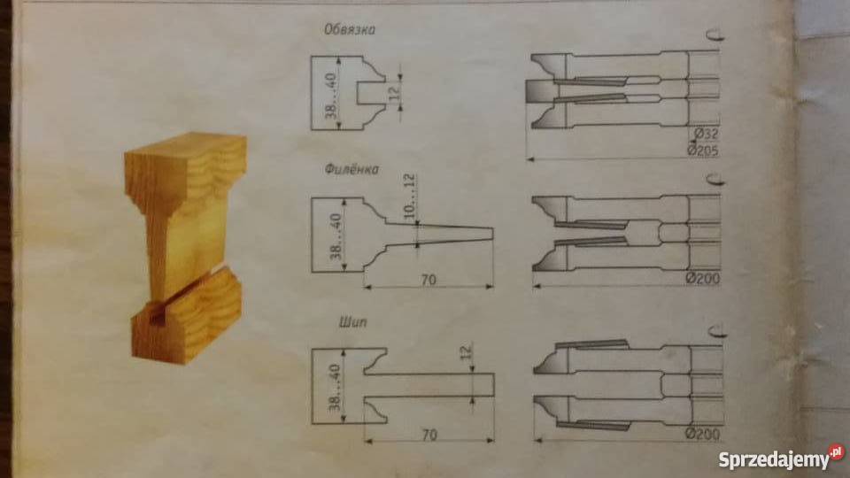 Frez frezy do drzwi komplet D200 HSS Pozostałe Rzeszów