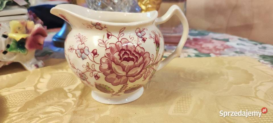 Duży mlecznik dzbanek ecru róże porcelana Anglia Wrocław sprzedam