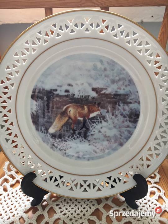 Talerze motyw zwierzęta leśne warmińsko-mazurskie Dobre Miasto sprzedam