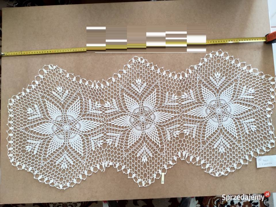 Nowa serweta ręcznie wykonana na szydełku 100x50