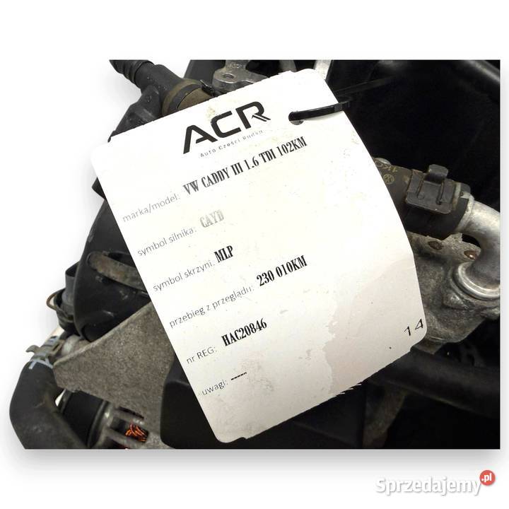 SILNIK CAY CAYD VW Caddy III IV 16 TDI 102 osobowe