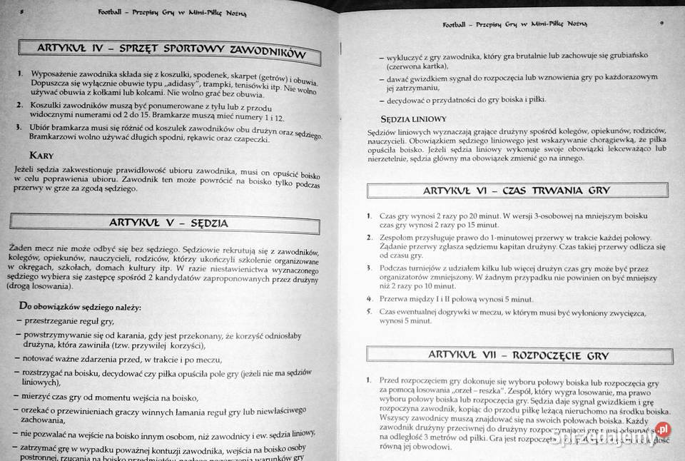 Football Przepisy gry w MiniPiłkę Nożną Michał lubelskie Chełm sprzedam