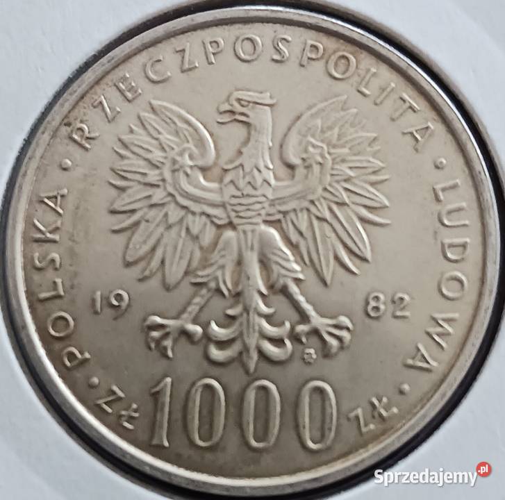 1000 Papież Jan Paweł II 1982 r 1 UNC Numizmatyka Konin sprzedam