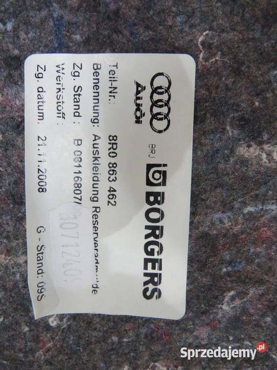 DYWAN WANNA WYKŁADZINA BAGAŻNIKA AUDI Q5 8R sprzedam