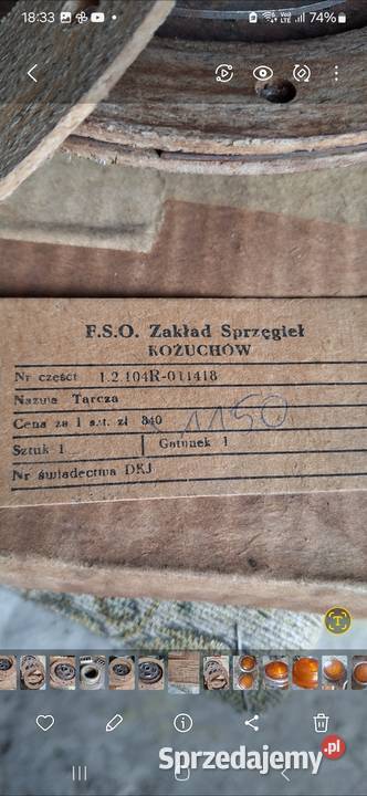 Tarcza sprzęgła okładziny oryginał fiat 125p Gliwice