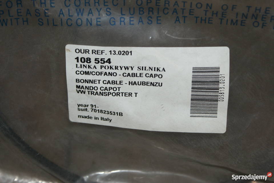 LINKA POKRYWY SILNIKA VW TRANSPORTER IV Autobus Białobrzegi