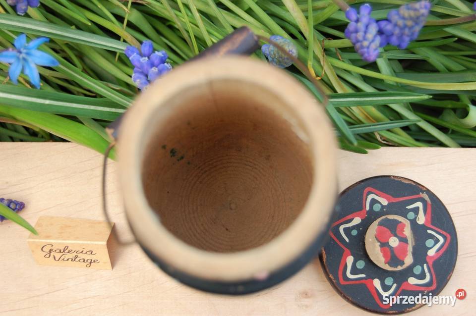 Rosyjska malowana stara ludowa bańka kanka Lublin