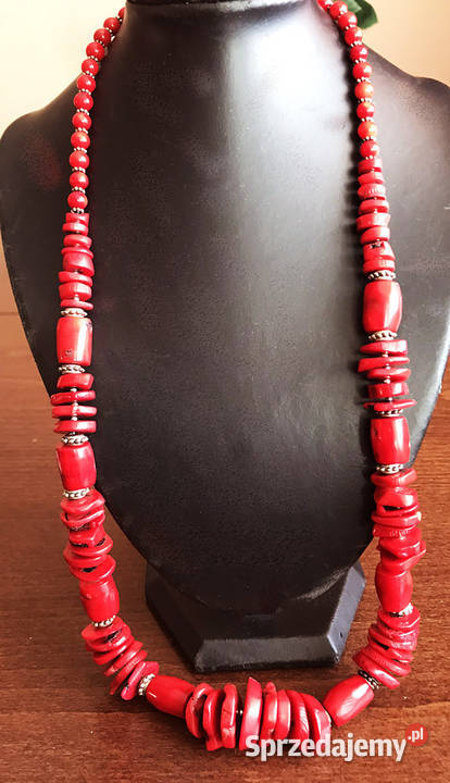 Naszyjnik z czerwonego koralakoralowca Łomża sprzedam