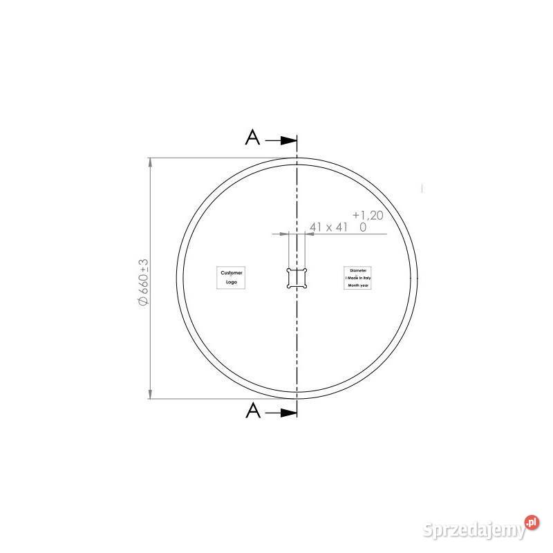 Talerz gładki 660 mm otwór 41 mm grubość 6 mm łódzkie Sieradz sprzedam