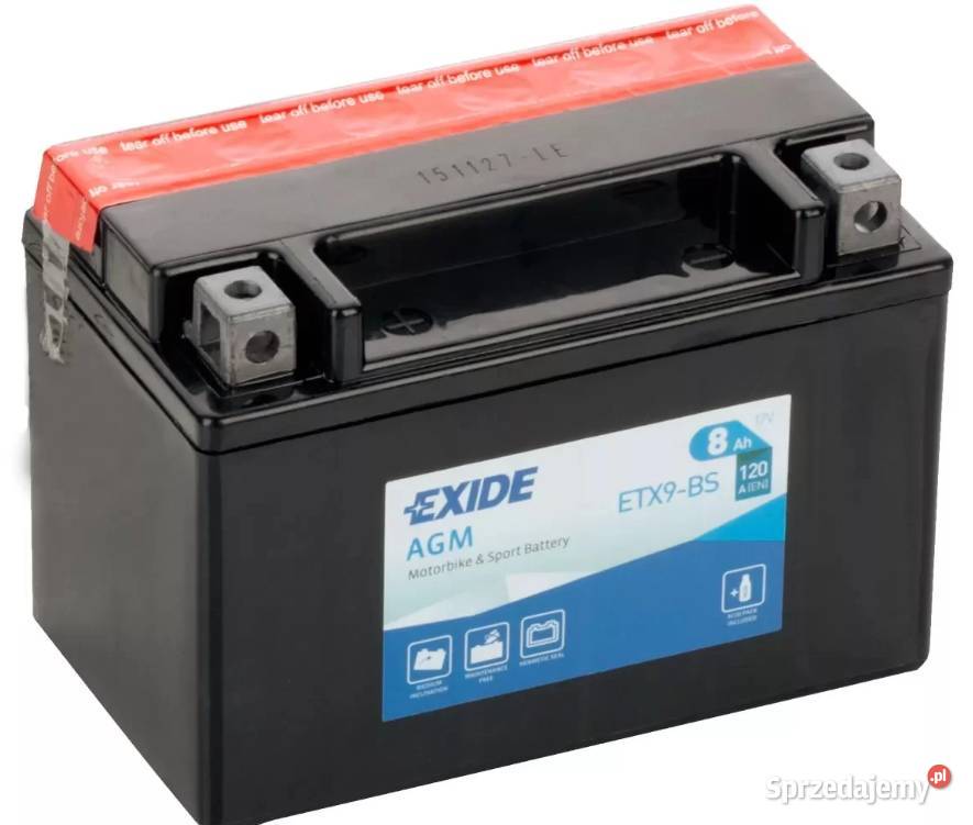 Akumulator motocyklowy EXIDE ETX9BS YTX9BS 12V mazowieckie Siedlce