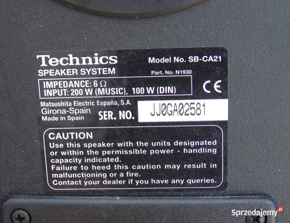 Kolumny Technics SBCA21 sprawne DOSTAWA