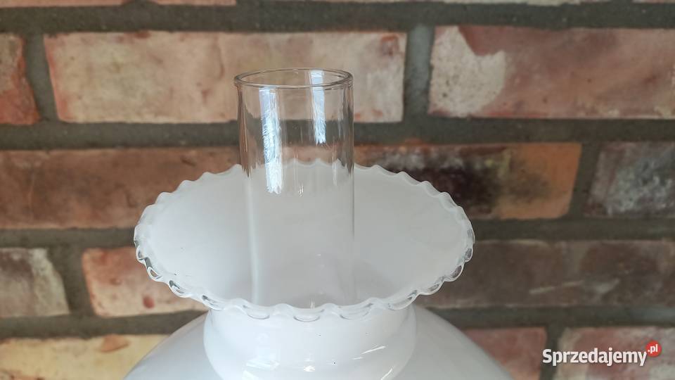 Lampka szklana biała Stołowa Gabinetowa Nocna Gawroniec