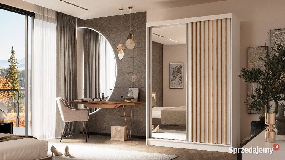 Szafa lamele lustro 150 4 kolory Szafy i garderoby