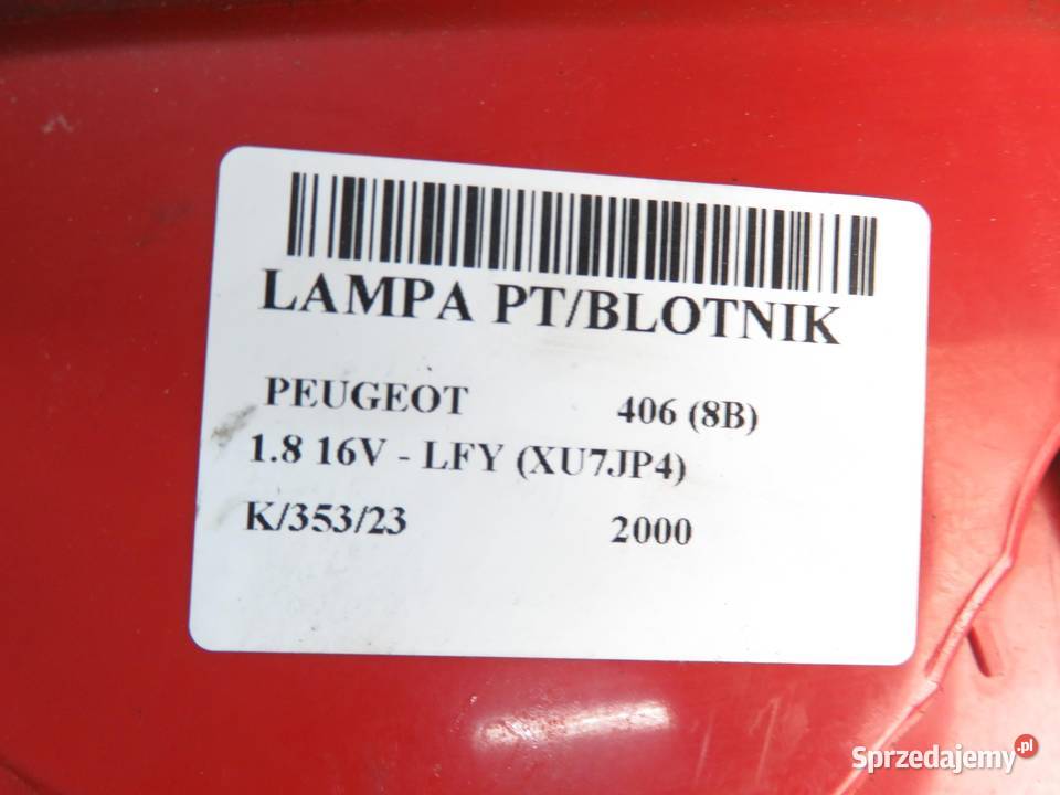 LAMPA PRAWA TYLNA PEUGEOT 406 9630364777