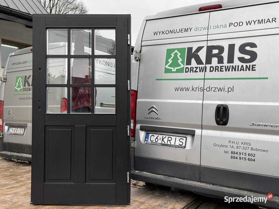Drzwi drewniane zewnętrzne nietypowe 99x225 Grzybno sprzedam