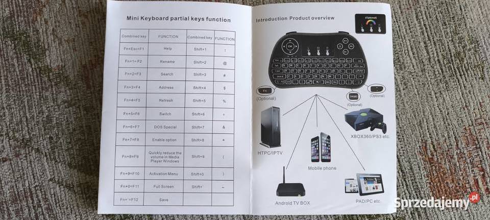 Klawiatura P9 mini wireless keyboard mouse combo bezprzewodowa Komputery i Akcesoria śląskie Gliwice