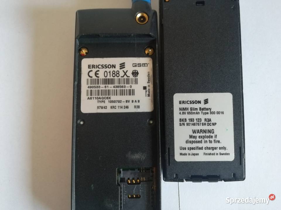 Stary telefon komórkowy Ericsson GA628 niebieski Borów sprzedam