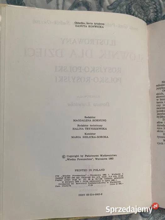 Ilustrowany Słownik Dzieci RosyjskoPolski Rok wydania 1982