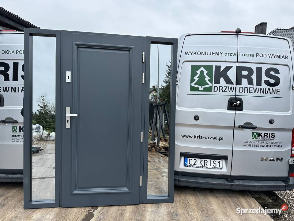 Drzwi wejściowe RĘKI zewnętrzne drewniane Grzybno sprzedam