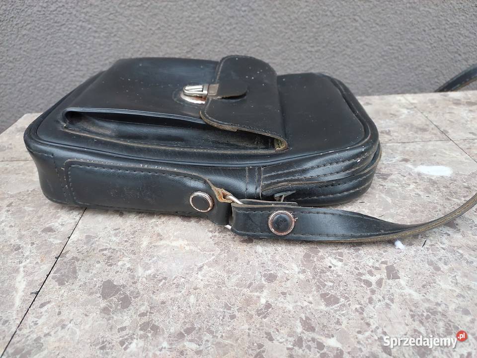 Stara skórzana torba kontrolera mała PRL Pozostałe