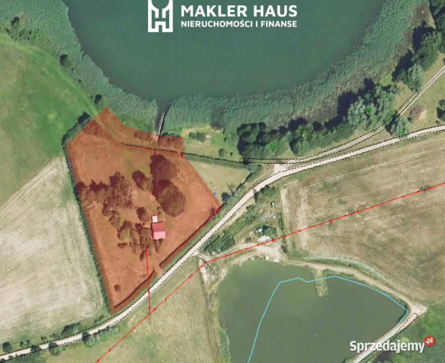 Domek jeziorem z linią brzegową warmińsko-mazurskie Stary Żabin sprzedam