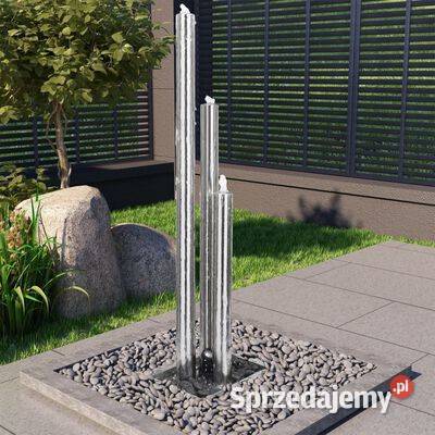 vidaXL Fontanna ogrodowa srebrna 48x34x153 stal Warszawa sprzedam
