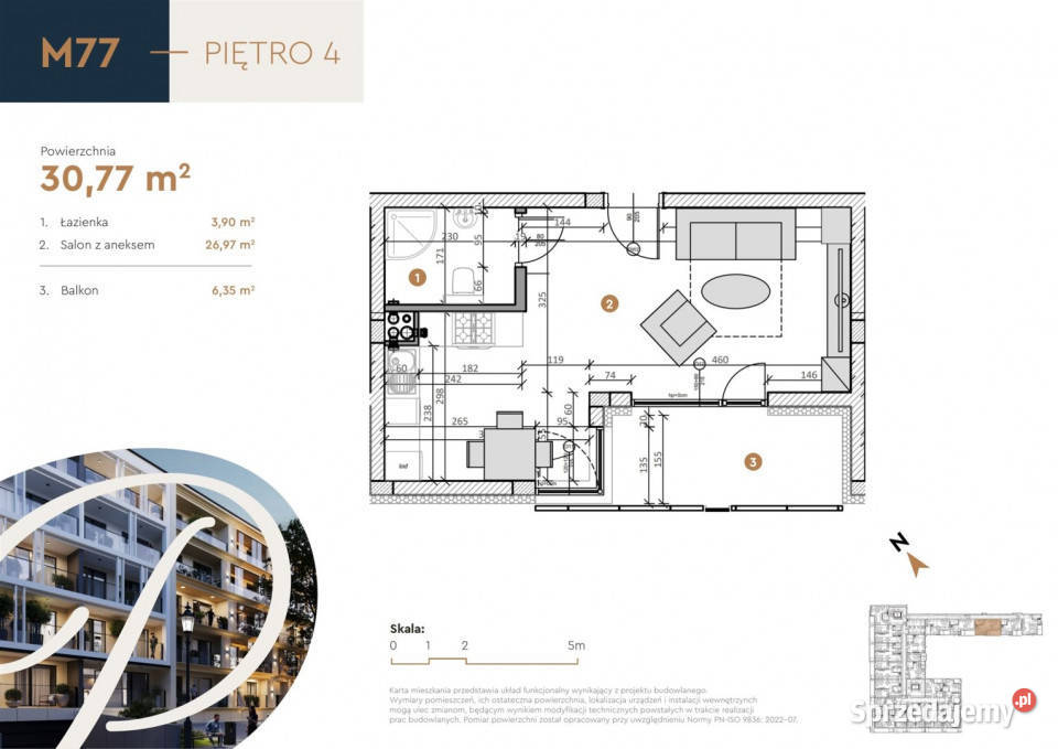 Mieszkanie 3077m2 1pokojowe Kielce Liczba pokoi 1 sprzedam
