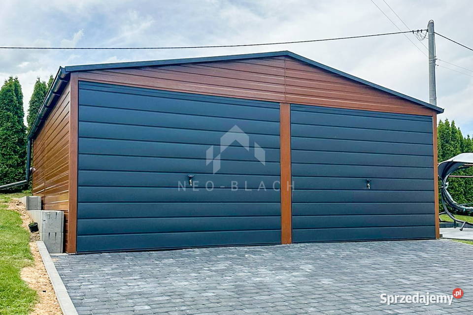 Garaż Blaszany 6x5m 2x Bramy Uchylne Złoty Dąb śląskie Częstochowa