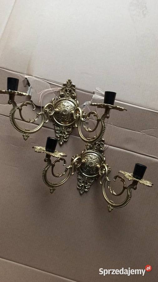 Kinkiety mosiądz dwie sztuki Kinkiety sprzedam