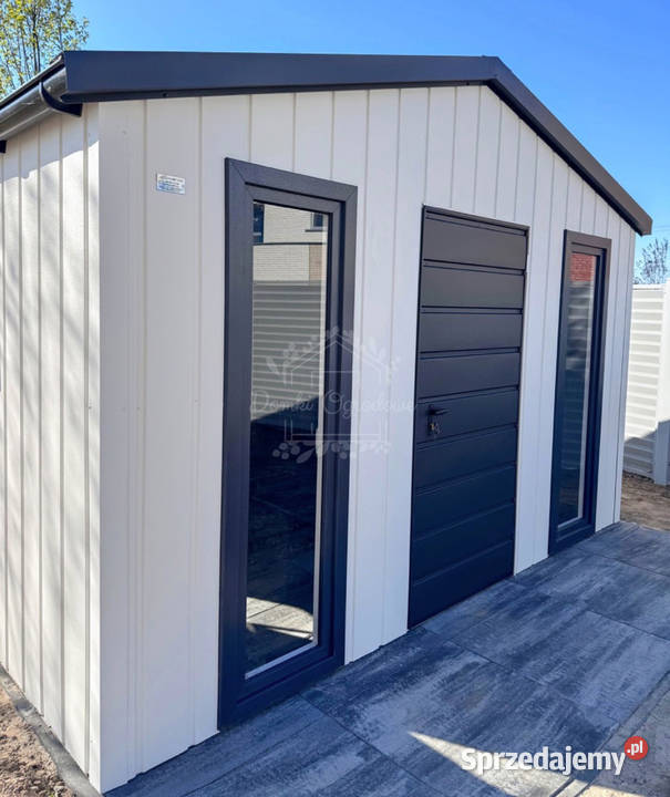 Domek ogrodowy 3x4 drzwi 4 x okno biały antracyt Legnica