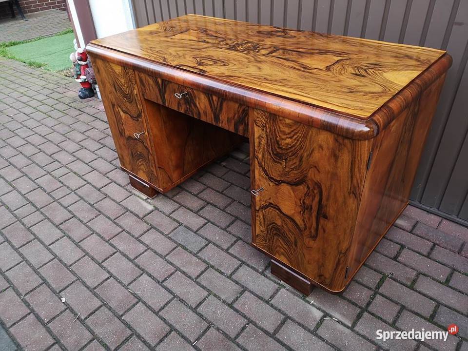 Biurko ARTDECO Orzech Zgrabne Stare Antyk Swarzędz