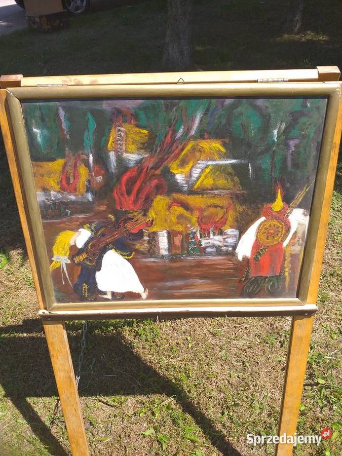 Obraz olejne na płycie pilśniowej w ramie bez małopolskie Tarnów